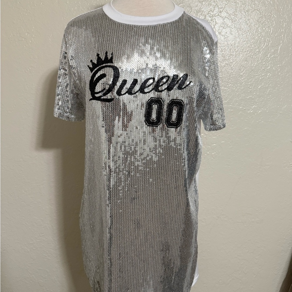 Silver Sequin Queen T-Shirt
